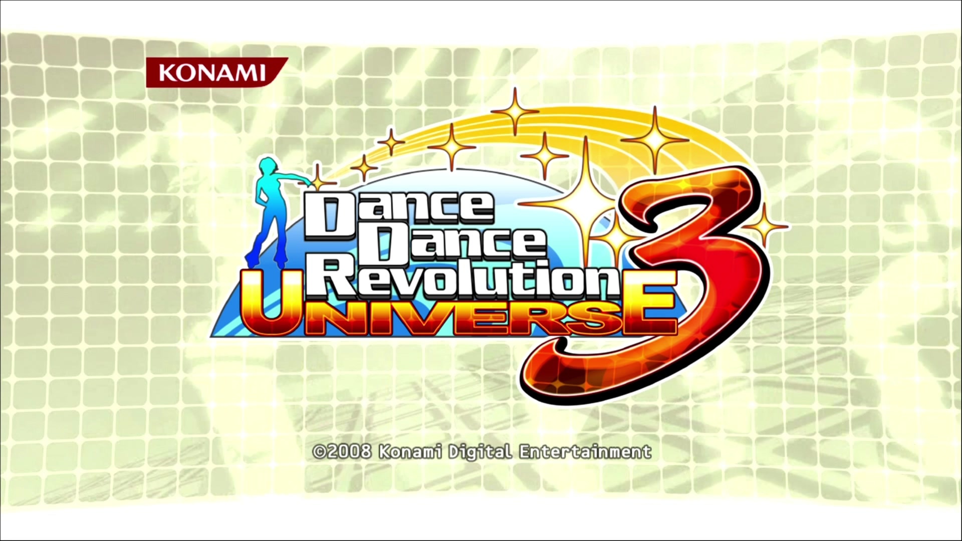 Dance Dance Revolution Universe 3 Bundle title screen for Xbox 360